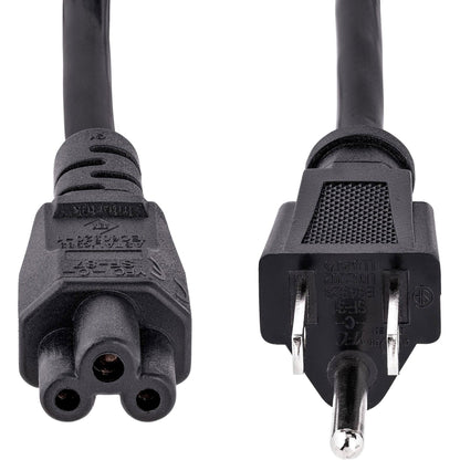 StarTech.com 3ft (1m) Laptop Power Cord NEMA 5-15P to C5 (Clover Leaf) 10A 125V 18AWG Laptop Replacement Cord Power Brick Cable