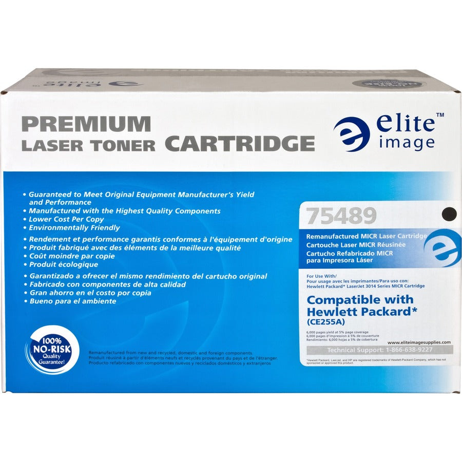 Elite Image Remanufactured MICR Laser Toner Cartridge - Alternative for HP 55A (CE255A) - Black - 1 Each