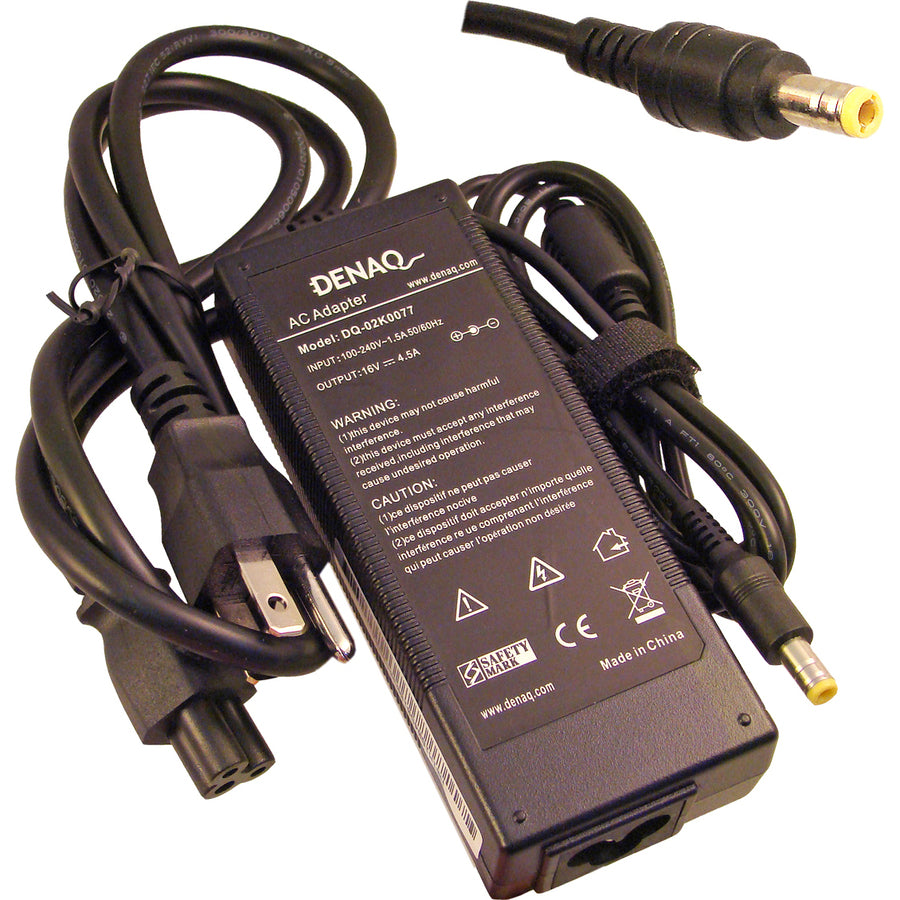 DENAQ 16V 4.5A 5.5mm-2.5mm AC Adapter for IBM ThinkPad Series Laptops