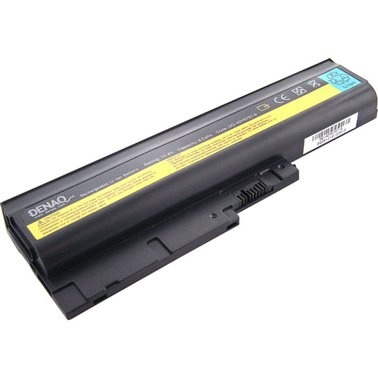 DENAQ 6-Cell 58Whr Li-Ion Laptop Battery for IBM ThinkPad R400 R500 R60 R60e R60i R61 R61e R61i; ThinkPad SL300 SL400 SL500; ThinkPad T500 T60 T60p T61 T61p; ThinkPad W500; ThinkPad Z60m Z61e Z61m Z61p