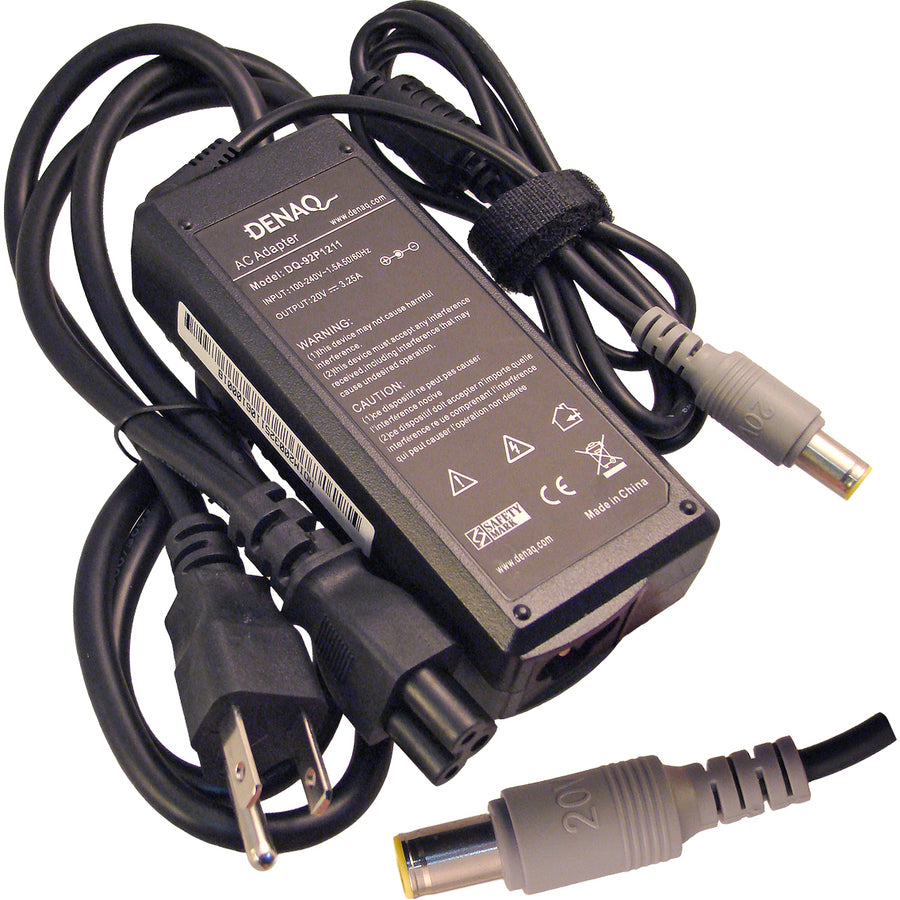 DENAQ 20V 3.25A 7.7mm-5.5mm AC Adapter for IBM ThinkPad Series Laptops