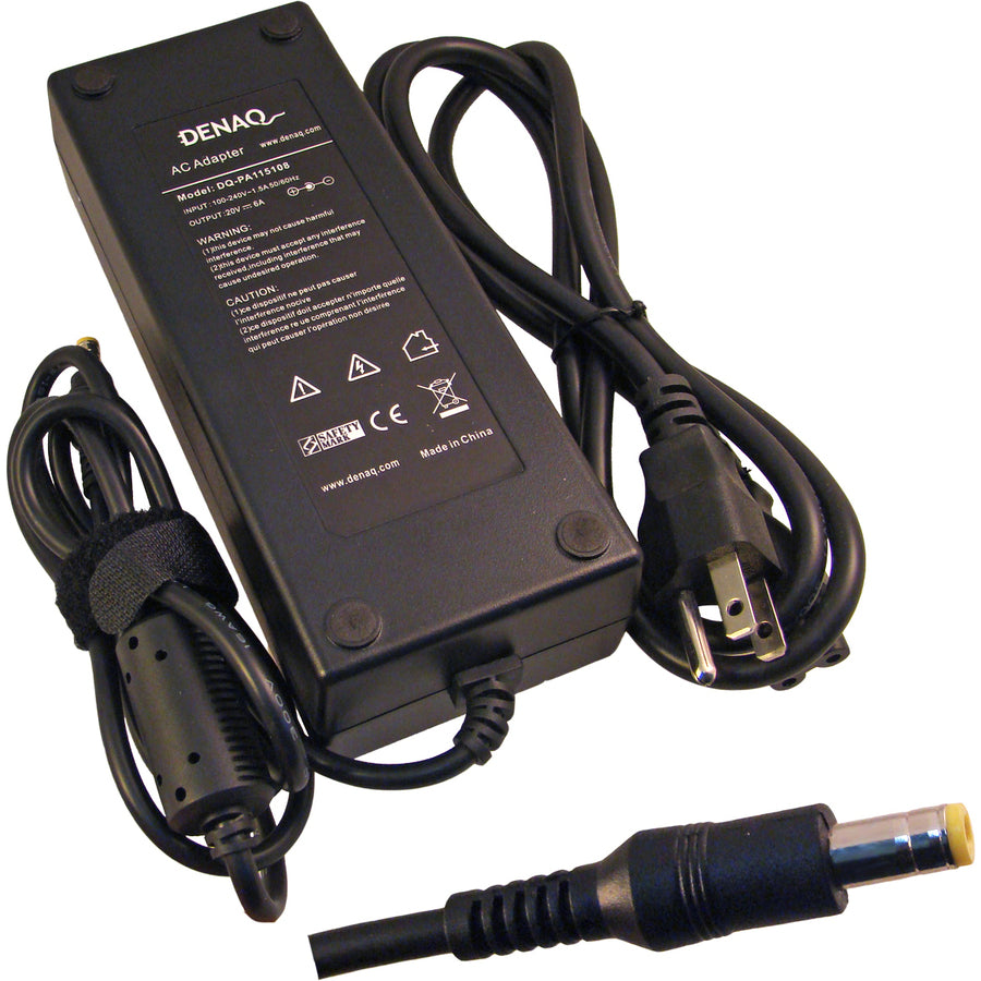 DENAQ 20V 6A 5.5mm-2.5mm AC Adapter for HP Presario Pavilion & TOSHIBA Satellite Series Laptops