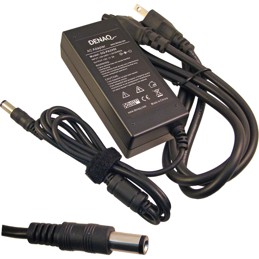 DENAQ 15V 3A 6.0mm-3.0mm AC Adapter for TOSHIBA Tecra Satellite & Satellite Pro Series Laptops