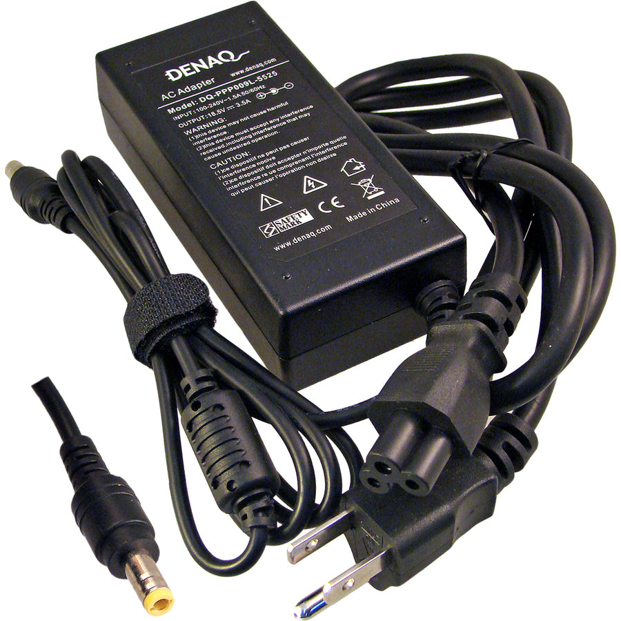 DENAQ 18.5V 3.5A 5.5mm-2.5mm AC Adapter for HP/Compaq Business Notebook & Presario Series Laptops