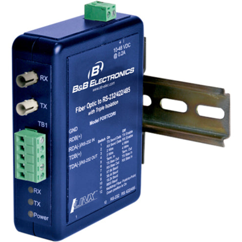 B&B INDUSTRIAL 232/422/485 TO FIBER DIN RAIL