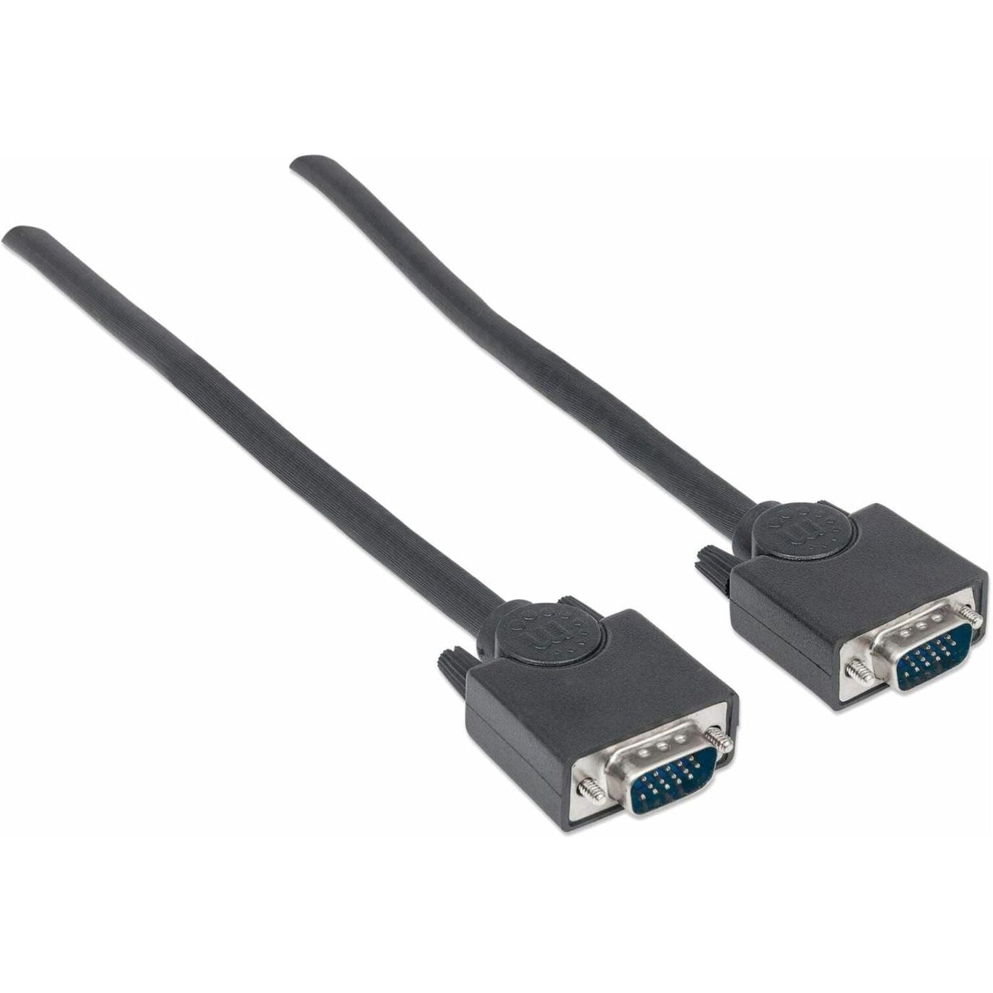 Manhattan SVGA HD15 Male to HD15 Male Monitor Cable 10' Black