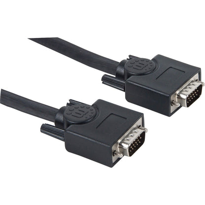 Manhattan SVGA HD15 Male to HD15 Male Monitor Cable 100' Black