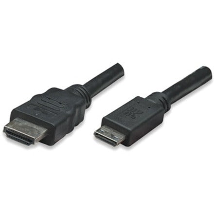 Manhattan High Speed HDMI Cable Mini HDMI Male/HDMI Male 6' Black