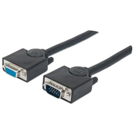 Manhattan SVGA HD15 Male to HD15 Female Extension Cable 50' Black