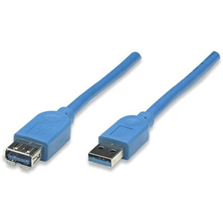 Manhattan SuperSpeed USB 3.0 A Male/A Female Extension Cable 10 ft (3m) Blue