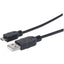 Manhattan Hi-Speed USB 2.0 A Male/Micro-B Male USB Device Cable 6' Black