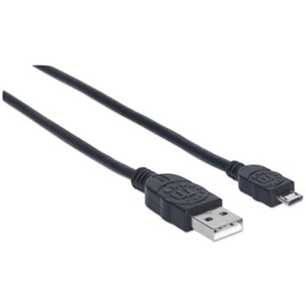 Manhattan Hi-Speed USB 2.0 A Male to Micro-B Male Device Cable 1.5' Black