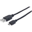 Manhattan Hi-Speed USB 2.0 A Male to Micro-B Male Device Cable 1.5' Black