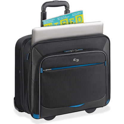 Solo Tech Carrying Case (Roller) for 16" Apple iPad Notebook - Black Blue