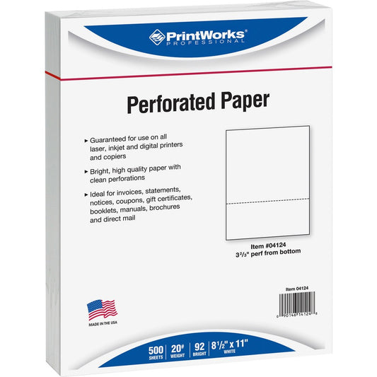 PrintWorks Professional Pre-Perforated Paper for Invoices Statements Gift Certificates & More