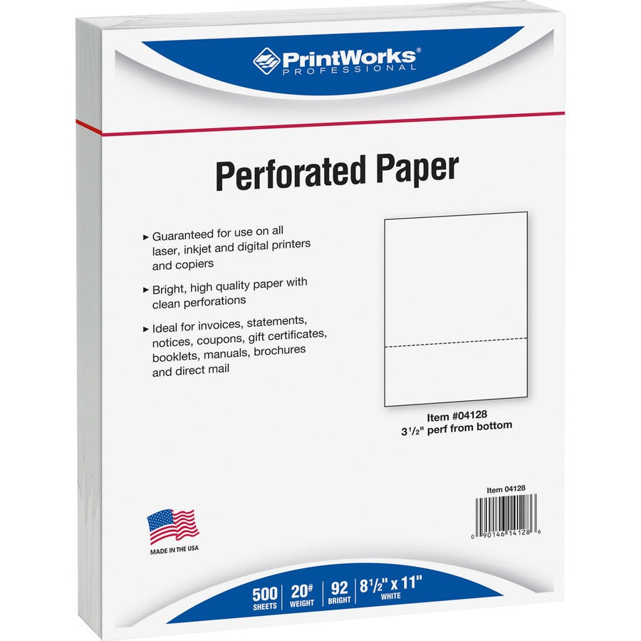 PrintWorks Professional Pre-Perforated Paper for Invoices Statements Gift Certificates & More