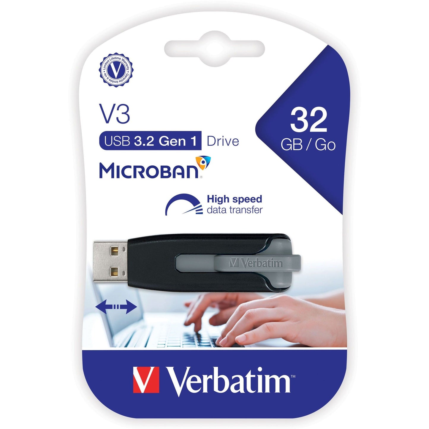 32GB Store 'n' Go&reg; V3 USB 3.2 Gen 1 Flash Drive - Gray