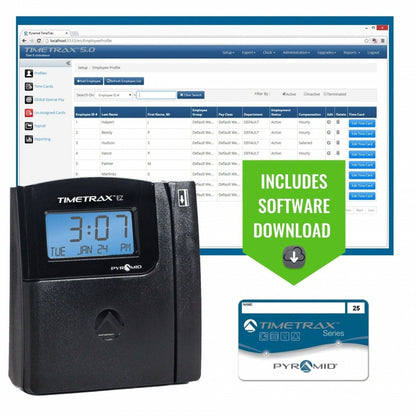 Pyramid Time Systems TimeTrax EZ Swipe Time Clock System Ethernet