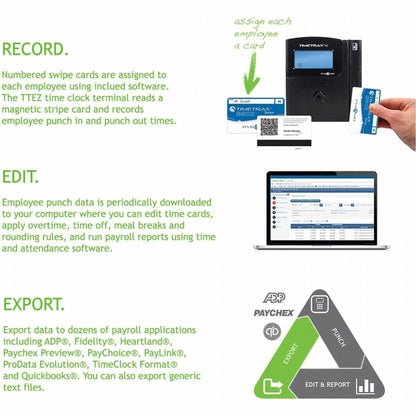 Pyramid Time Systems TimeTrax EZ Swipe Time Clock System Ethernet