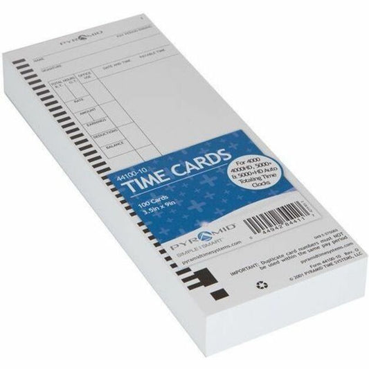 Pyramid Time Systems 44100-10 Time Cards 100/pk