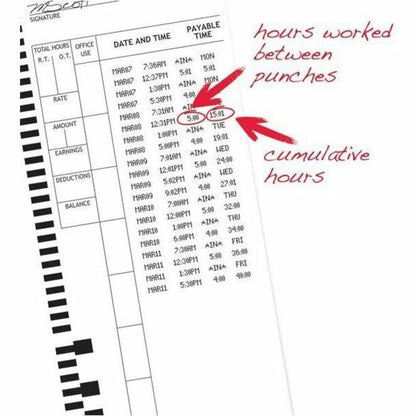 Pyramid Time Systems 44100-10 Time Cards 100/pk