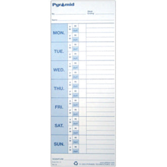 Pyramid Time Card for Models 1000 & 2000