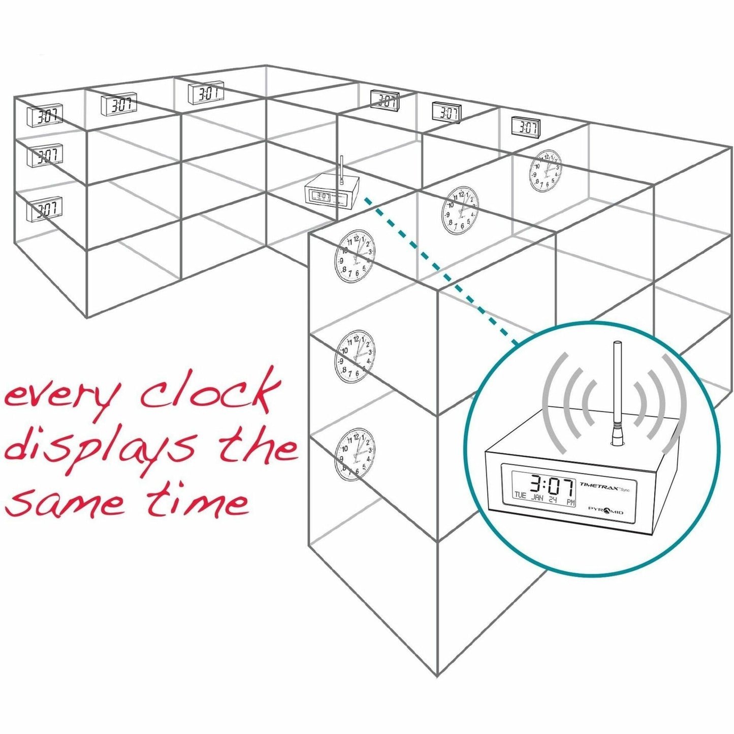 Pyramid Clocks in a Box LCD Battery Operated Digital Bundle