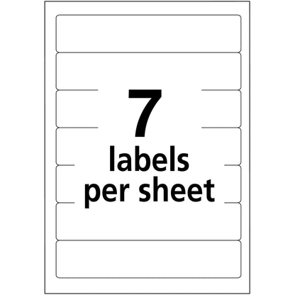 Avery&reg; File Folder Labels on 4" x 6" Sheets Easy Peel White/Red Print & Handwrite 2/3" x 3-7/16"  252 Labels (5201)