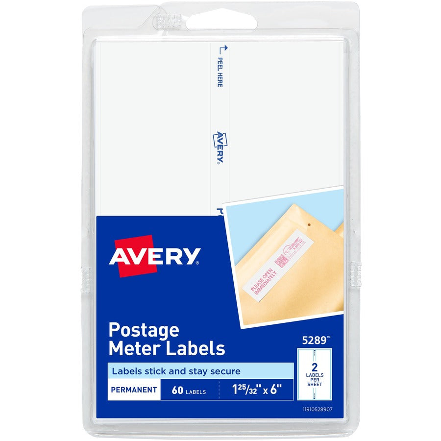 Avery&reg; Postage Meter Labels for Personal Post Office 1-25/32" x 6"  60 Labels (5289)