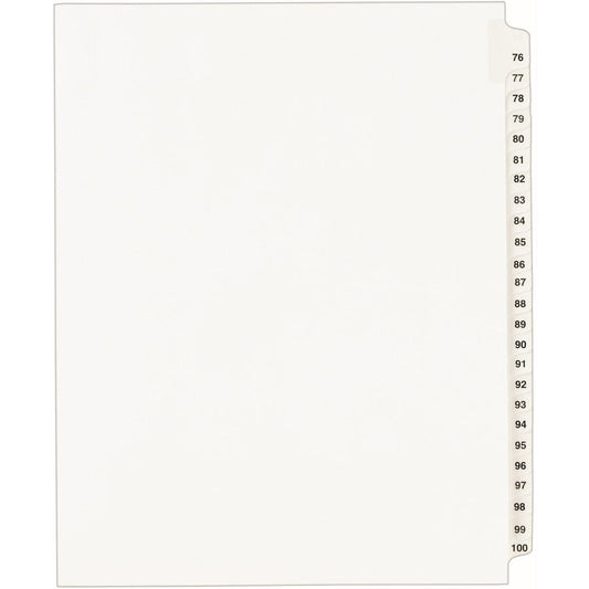 Avery&reg; Standard Collated Legal Dividers Avery&reg; Style Letter Size 76-100 Tab Set (01333)