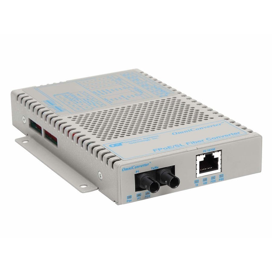 Omnitron Systems OmniConverter FPoE/SL PoE ST Single-Mode 30km US AC Powered