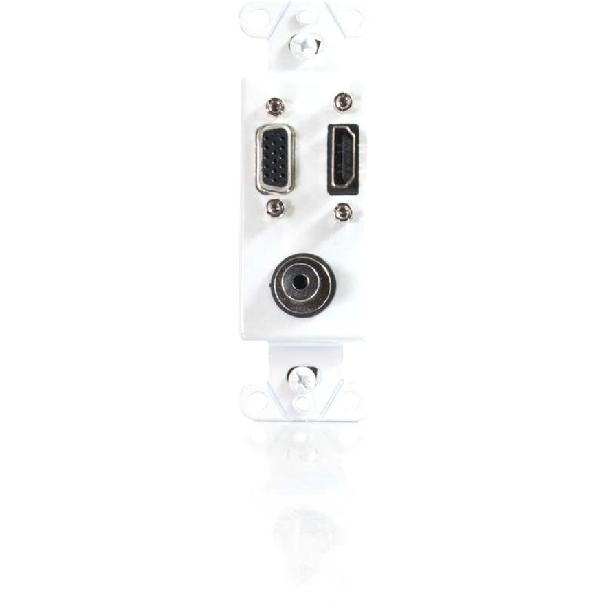 C2G HDMI VGA and 3.5mm Audio Pass Through Wall Plate - White