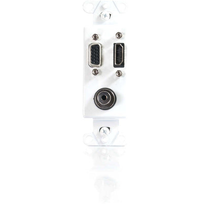 C2G HDMI VGA and 3.5mm Audio Pass Through Wall Plate - White