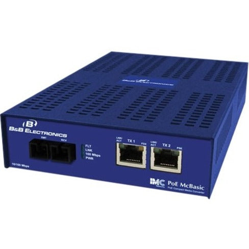 B+B SmartWorx PoE McBasic 10/100 Mbps PoE Media Converter