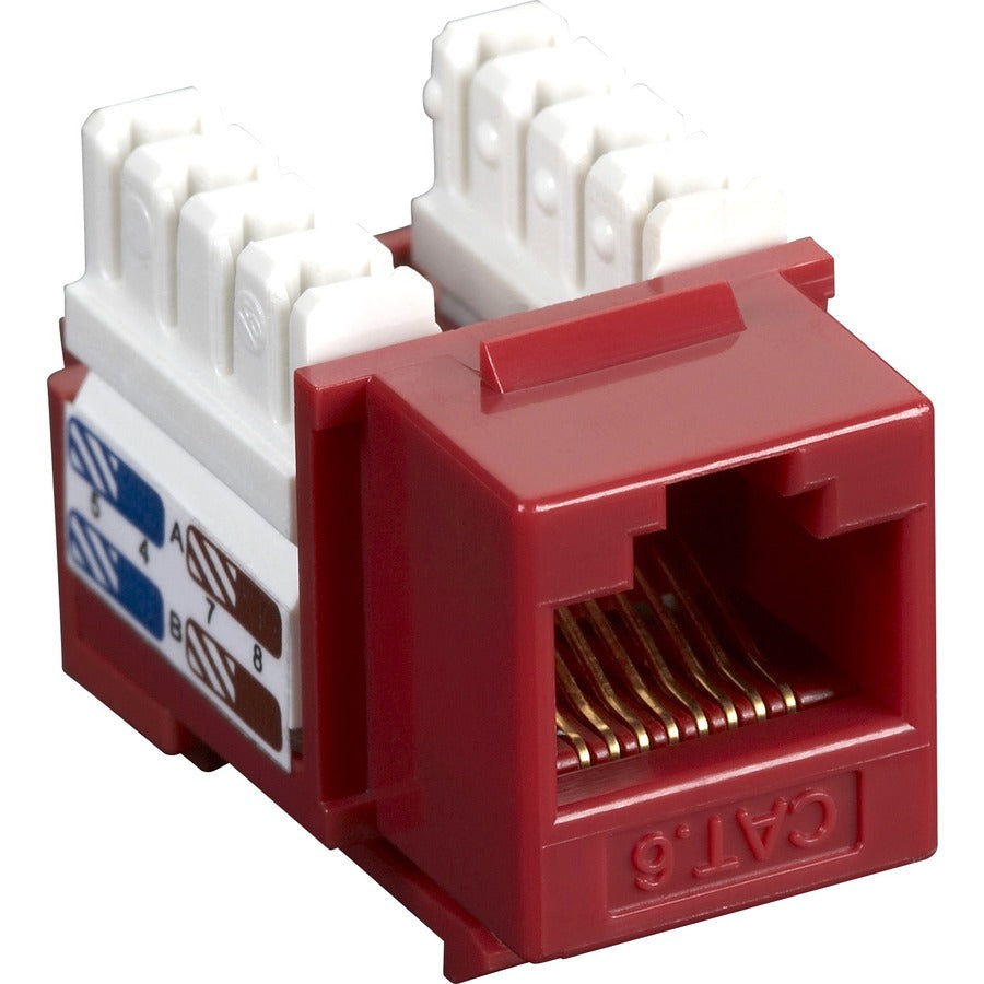 RED CAT6 KEYSTONE JACK UNSHIELD