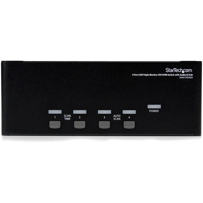 StarTech.com 4 Port Triple Monitor DVI USB KVM Switch with Audio & USB 2.0 Hub