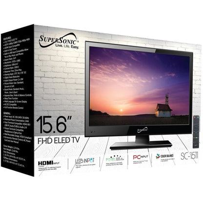 Supersonic SC-1511 15.6" LED-LCD TV - HDTV - Black