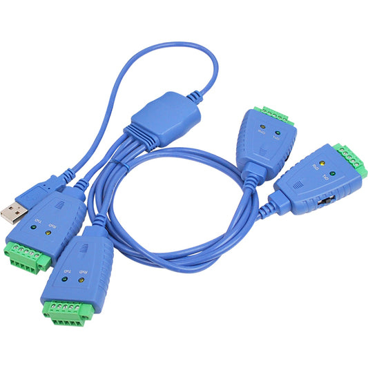 SIIG 4-Port Industrial USB to RS-422/485 Serial Adapter Cable with 3KV Isolation