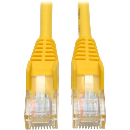 Tripp Lite Cat5e 350 MHz Snagless Molded (UTP) Ethernet Cable (RJ45 M/M) PoE Yellow 1 ft. (0.31 m)