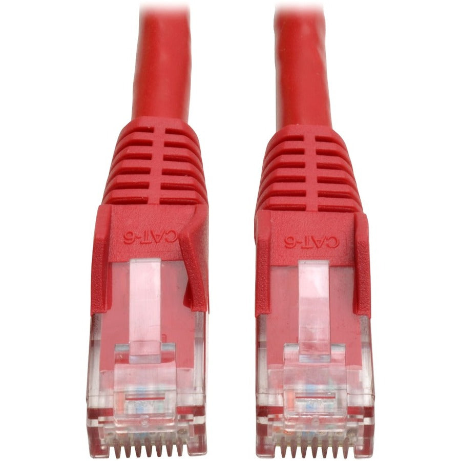 Tripp Lite Cat6 Gigabit Snagless Molded (UTP) Ethernet Cable (RJ45 M/M) PoE Red 15 ft. (4.57 m)
