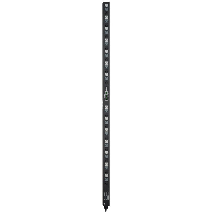 Tripp Lite PDU 5.7kW 3-Phase Local Metered PDU 120V Outlets (42 5-15/20R) 208V L21-20P input 6 ft. (1.83 m) Cord 0U Vertical TAA