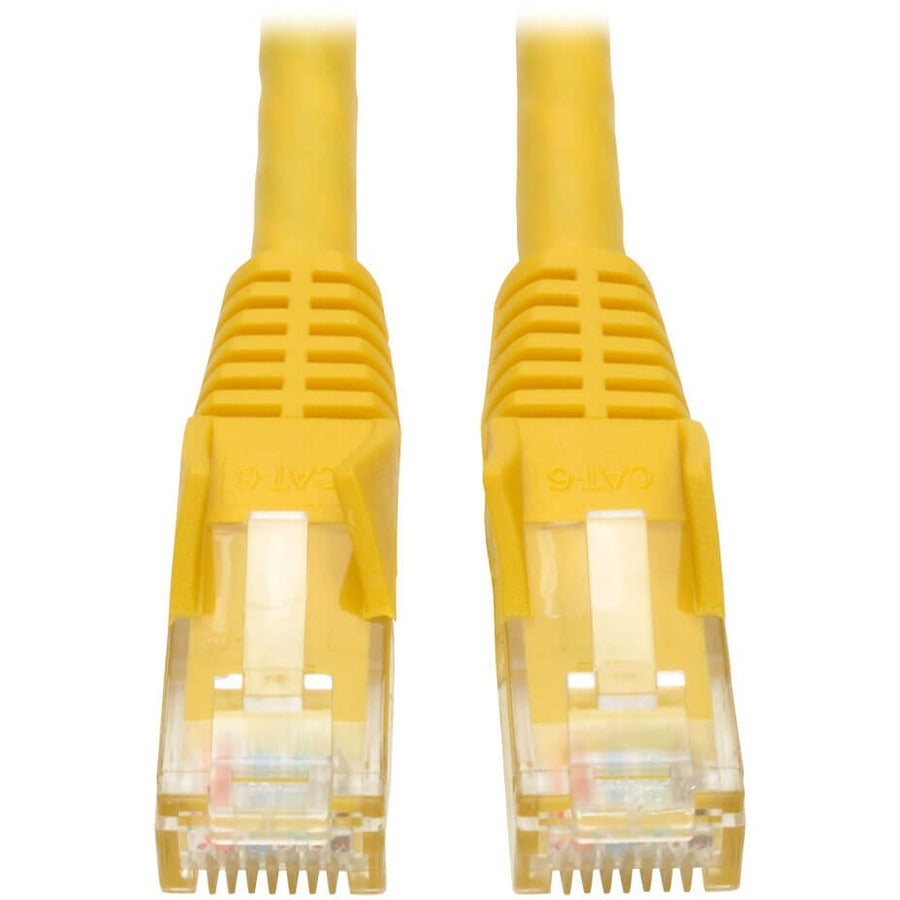 Tripp Lite Cat6 Gigabit Snagless Molded (UTP) Ethernet Cable (RJ45 M/M) PoE Yellow 50 ft. (15.24 m)