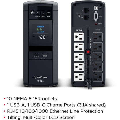 CyberPower CP1000PFCLCDTAA TAA Compliant Intelligent UPS Systems