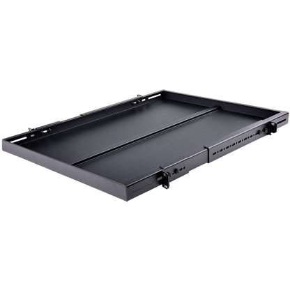StarTech.com 1U 4-Post 19.5 to 38in Adjustable Mounting Depth Rack Mount Shelf - Heavy Duty Fixed Rack Shelf - 330 lb / 150kg - 27.5in Deep