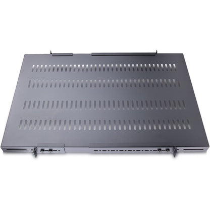 StarTech.com 1U 4-Post 19.5 to 38in Adjustable Mounting Depth Vented Rack Mount Shelf - Heavy Duty Fixed Rack Shelf - 330lbs / 150kg - 27.5in Deep