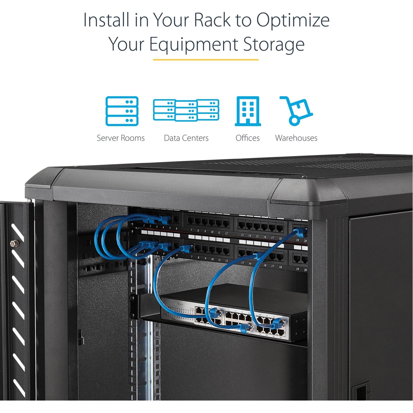 StarTech.com 2U Server Rack Cabinet Shelf - Fixed 18" Deep Cantilever Rackmount Tray for 19" Data/AV/Network Enclosure - Weight Cap. 125lbs/56kg