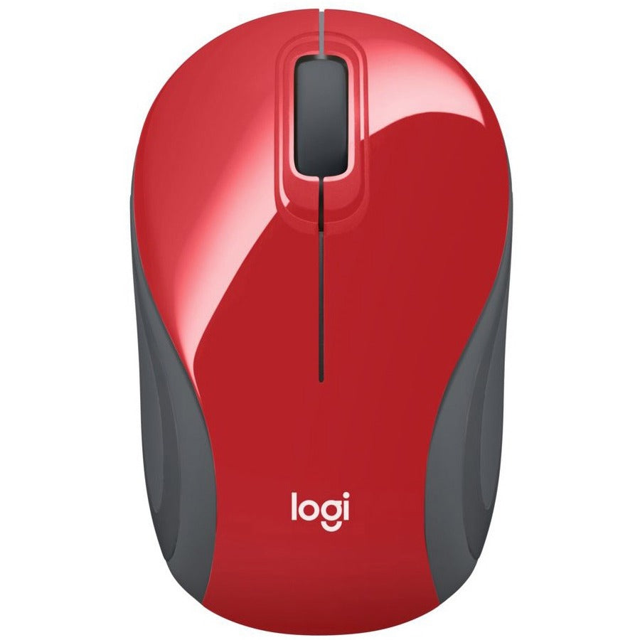 Logitech Wireless Mini Mouse M187 Ultra Portable 2.4 GHz with USB Receiver 1000 DPI Optical Tracking 3-Buttons PC / Mac / Laptop - Red