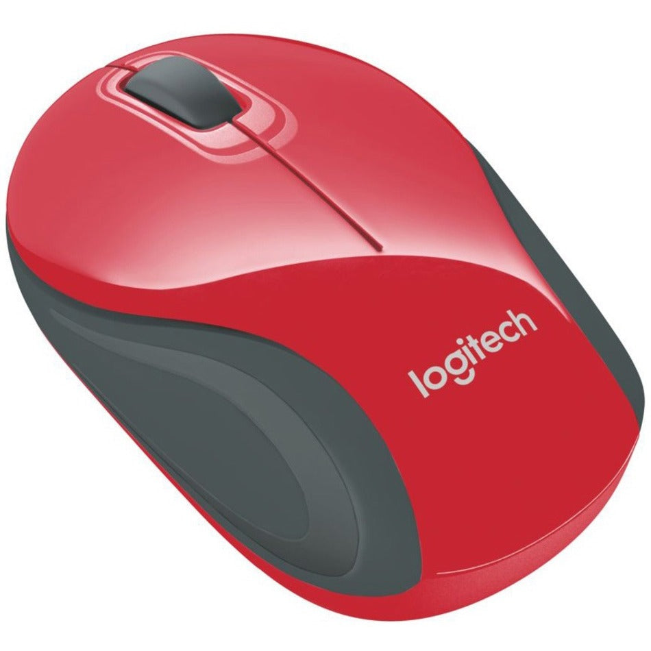 Logitech Wireless Mini Mouse M187 Ultra Portable 2.4 GHz with USB Receiver 1000 DPI Optical Tracking 3-Buttons PC / Mac / Laptop - Red