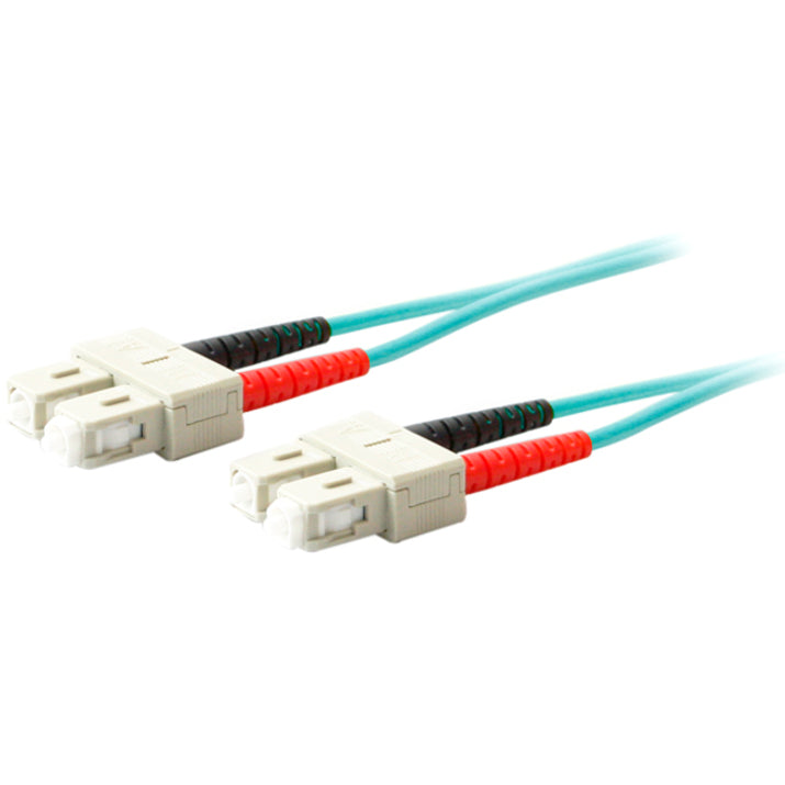 AddOn 1m SC (Male) to SC (Male) Aqua OM4 Duplex Fiber OFNR (Riser-Rated) Patch Cable