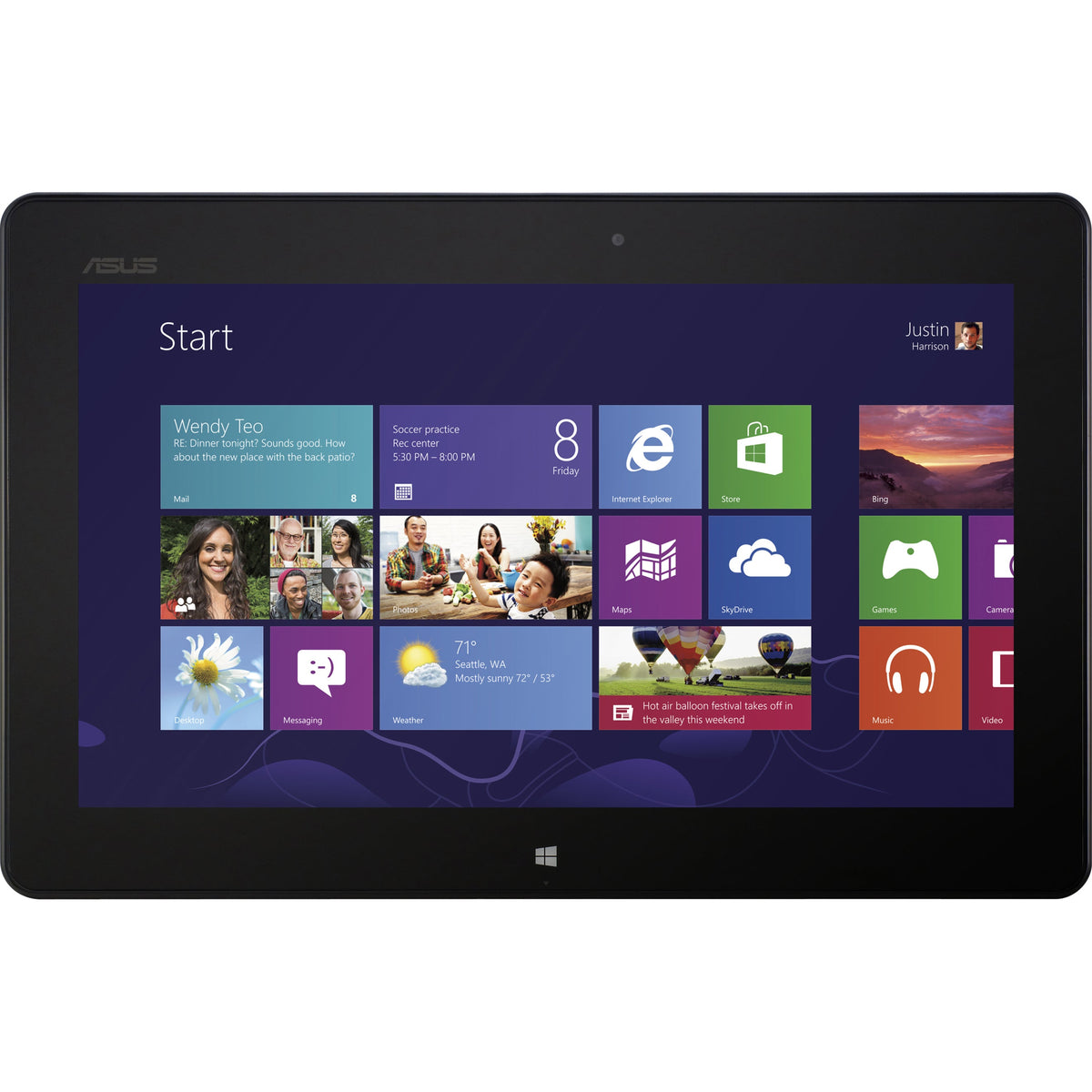Asus VivoTab RT TF600T-B1-GR Tablet - 10.1" HD - Cortex A9 Quad-core (4 Core) 1.30 GHz - 2 GB RAM - 32 GB Storage - Windows RT - Gray